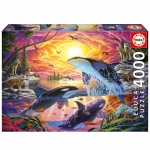 Пъзел Educa - Косатки и вълци, 4000 части