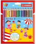 Моливи Stabilo - Trio Thick, С острилка, 18 цвята