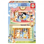 Дървен пъзел Educa - Bluey, 2 х 16 части
