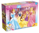 Двулицев пъзел за оцветяване Lisciani - Disney Princess, 60 части