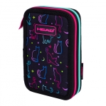 Ученически несесер Head - Котки в тъмното, 2 ципа