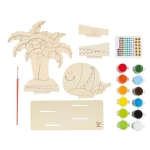 Творчески комплект Hape - Тропически остров, Оцвети и играй