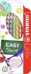 Ергономични цветни моливи Stabilo - Easycolors, 6 цвята, за лява ръка