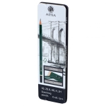 Моливи за скициране Astra - Artea, В метална кутия, 6 броя