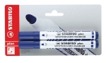 Комплект маркери за бяла дъска Stabilo - Plan, Объл връх, 2 броя