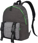 Ученическа раница Unkeeper - Buckles, Сиво & Зеленo