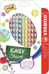 Ергономични цветни моливи Stabilo - Easycolors, 12 цвята, за лява ръка