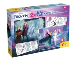 Двулицев пъзел за оцветяване Lisciani - Frozen, 2 x 60 части