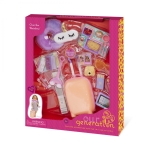 Комплект за кукли Battat - Our Generation, Куфар за пътуване с аксесоари, Оранжев