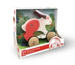 Дървена играчка за дърпане Hape - Заек на колела