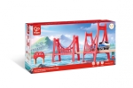 Дървен комплект Hape - Железопътни мостове, 17 части