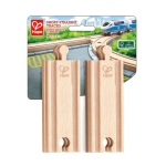 Дървен игрален комплект Hape - Железопътни, къси, прави релси, 4 броя