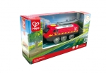 Детска играчка Hape - Влак с манивела, Червен