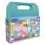 Детски пъзел в куфарче 4 в 1 Educa - Peppa Pig