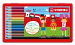 Комплект цветни моливи Stabilo - Color, В метална кутия, 12 цвята