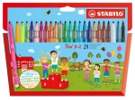 Комплект флумастери Stabilo - Trio A-Z, 24 цвята