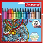 Комплект флумастери Stabilo - Pen 68, 24 цвята