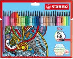 Комплект флумастери Stabilo - Pen 68, 30 цвята