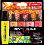 Комплект текст маркери Stabilo - Boss Original, Arty, Warm Colours, 5 цвята