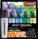 Комплект текст маркери Stabilo - Boss Original, Arty, Cool Colors, 5 цвята