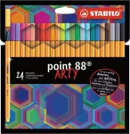Комплект тънкописци Stabilo - Point 88 Arty, 24 цвята