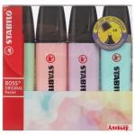 Комплект текст маркери Stabilo - Boss Original Pastel, 4 цвята