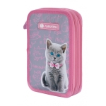 Ученически несесер Astra - Pinky Kitty, 2 ципа