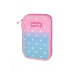 Ученически несесер Head - Pastel Love, Сребърен ефект, 2 отделения