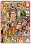 Пъзел Educa - Колажи Арт Нуво, 1000 части