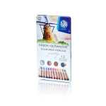 Цветни моливи от кедрово дърво Astra - Престиж, В метална кутия, 12 цвята