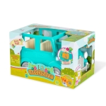 Детска играчка Battat - Li′l Woodzeez, Зелена кола с куфар