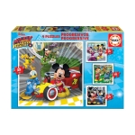 Пъзел 4 в 1 Educa - Мики и състезателите