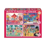 Пъзел 4 в 1 Educa - Увеселителни паркове & Детски празненства