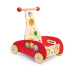 Дървена количка за прохождане Hape - Със зъбни колела и сметало