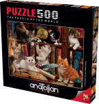 Пъзел Anatolian - Котенца в библиотеката, 500 части