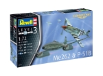Комплект сглобяеми модели Revell - Военен самолет Месершмит Me262 & P-51B