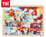 Дървен пъзел Toi World - Пожар в града, 100 части