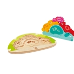 Дървен пъзел Hape - Микс от животни, 5 части