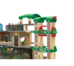 Детска игра Hape - Многоетажен градски железопътен комплект, 58 части