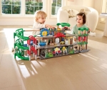 Детска игра Hape - Многоетажен градски железопътен комплект, 58 части