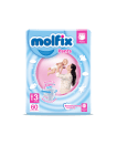 Бебешки пелени гащи Molfix - Midi 3, 60 броя + Подарък мокри кърпи