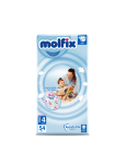 Бебешки пелени Molfix - Maxi Plus 4+, 54 броя + Подарък мокри кърпи