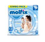 Бебешки пелени Molfix - Mini 2, 80 броя + Подарък мокри кърпи