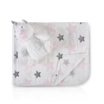 Бебешко одеяло с играчка Cangaroo - Unicorn rainbow, 90 х 75 cm