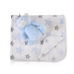 Бебешко одеяло с играчка Cangaroo - Unicorn rainbow, 90 х 75 cm