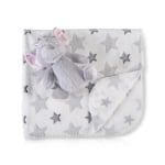Бебешко одеяло с играчка Cangaroo - Bear, 90 х 75 cm, Grey