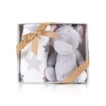 Бебешко одеяло с играчка Cangaroo - Bear, 90 х 75 cm, Grey