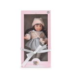 Кукла Moni Toys - 46 cm, със сива рокля