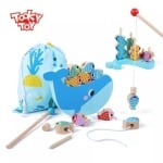 Дървена игра за баланс Tooky Toy - Риболов, 25 части