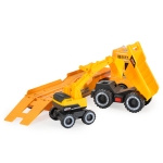 Игрален комплект Jin Jia Toys - Автовоз с багер и самосвал